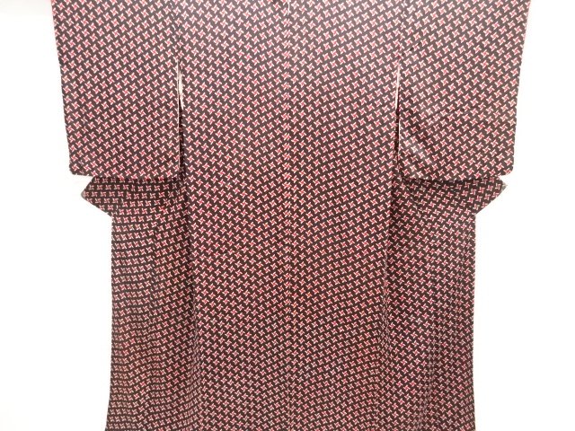 アンティーク　錦紗抽象模様着物